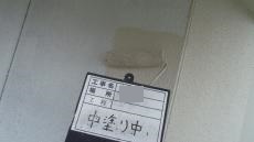 リシン壁中塗り中.JPG